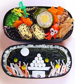 お月様とほたると団子弁当