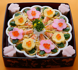 お重にいれてそのままお花見に