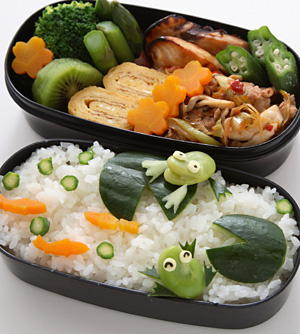 ハスとカエル弁当