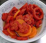 金時にんじんの飾り切りを煮ました