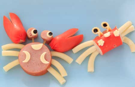 パスタでウィンナーに植毛する!?3 Haired Sausageマカロニでカニ