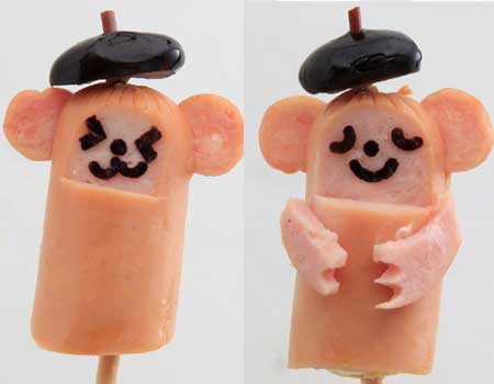 ウィンナーでおサルの兄弟を作る