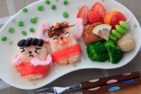おにぎりで節分ランチ-今年の恵方は西南西？