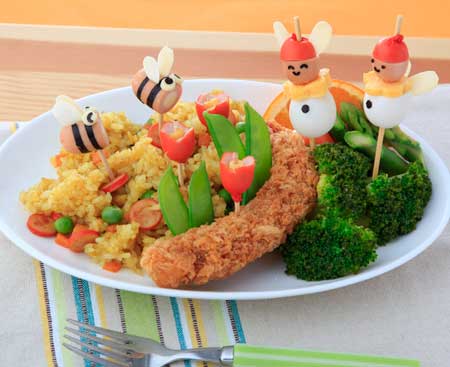お母さんと一緒に作ってみよう-食べられるピック（チューリップとハチと春の妖精）