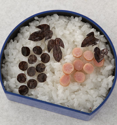 ぶどう弁当 – かんたん海苔弁お絵かき