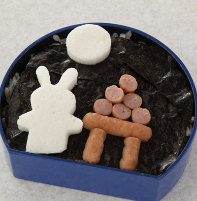 お月見弁当 – かんたん海苔弁お絵かき