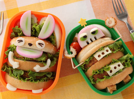 バーガーうさぎとバーガーロボ弁当