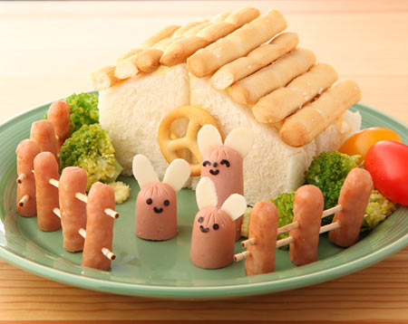 サンドイッチでログハウス