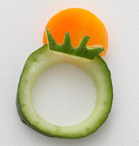 指輪　ソーセージと野菜　飾り切り