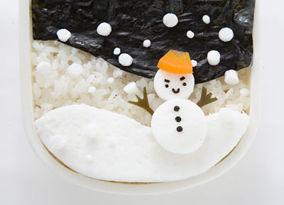 雪だるま　はんぺん　飾り切り