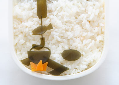 いろりばた（囲炉裏端）　昆布の煮物　飾り切り
