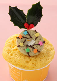 クリスマスのカップケーキ リース 飾り切り