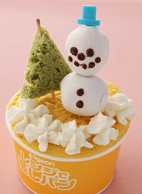 クリスマスのカップケーキ 雪だるま 飾り切り