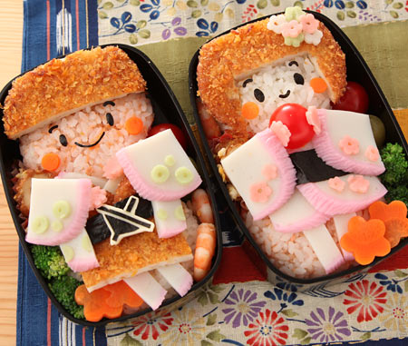 着物で冬休み弁当