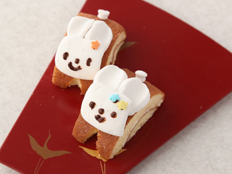 おやつのうさぎ ロールケーキ 飾り切り