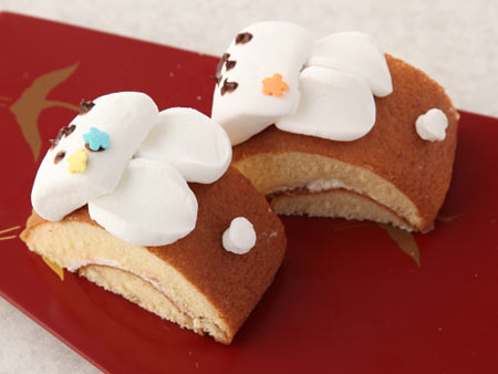 おやつのうさぎ ロールケーキ 飾り切り