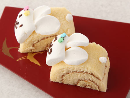 おやつのうさぎ ロールケーキ 飾り切り