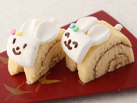 おやつのうさぎ ロールケーキ 飾り切り