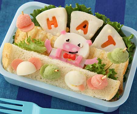 トンピーの帽子屋さん弁当　帽子のピック-飾り切り