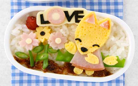 夏休み絵日記お弁当　お花咲きました！　飾り切り
