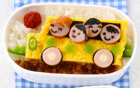 夏休み絵日記お弁当　夏休み　飾り切り