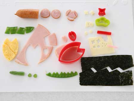 夏休み絵日記お弁当 カニ 飾り切り