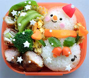 クリスマスの雪だるま弁当