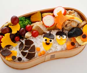 秋の吹き寄せ弁当 – 小さな秋を感じて