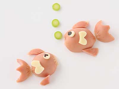 金魚 – ウィンナーの飾り切り