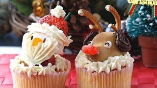 カップケーキのサンタとトナカイの作り方動画公開