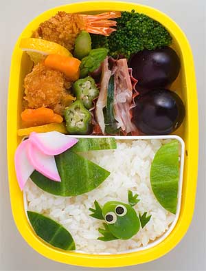 しっぽ取れたてかえる弁当