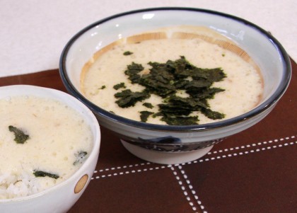 味噌味の麦とろ