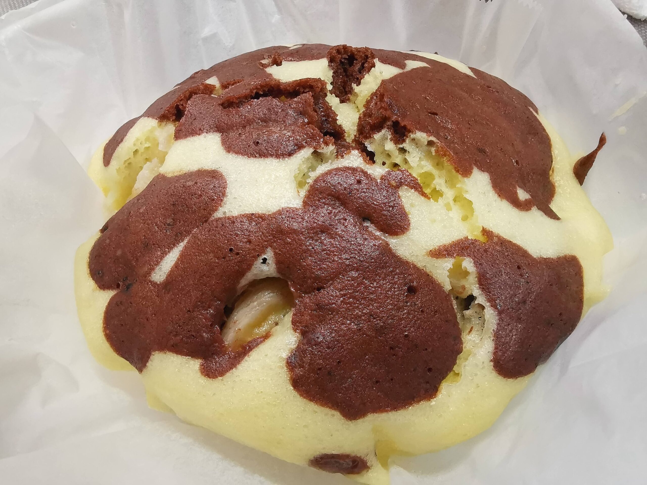 蒸しパン・バナナ＆レーズンのマーブル蒸しパン