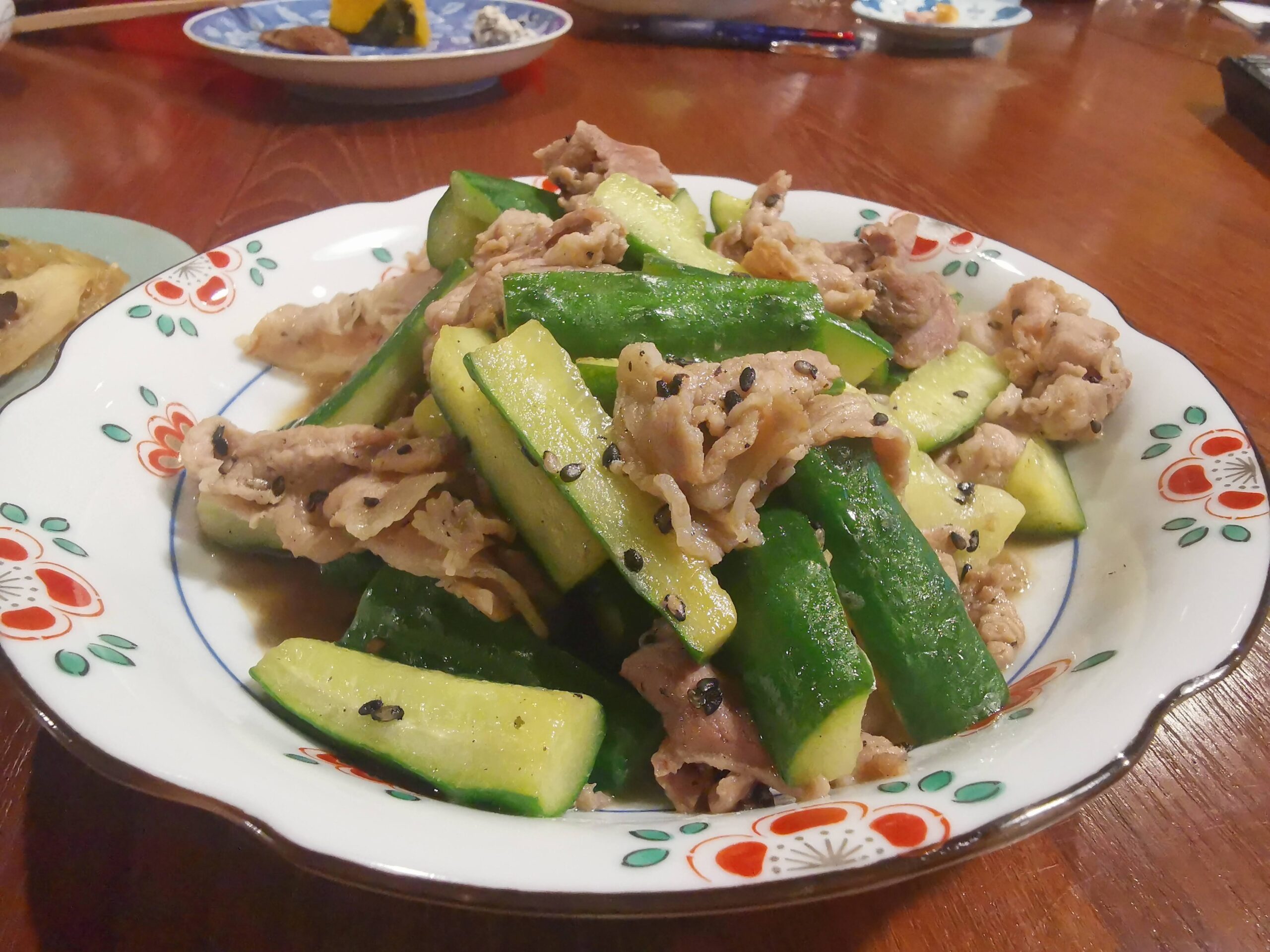 きゅうりと豚肉の炒め物
